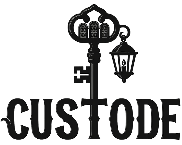 Logo CUSTODE con chiave e lanterna